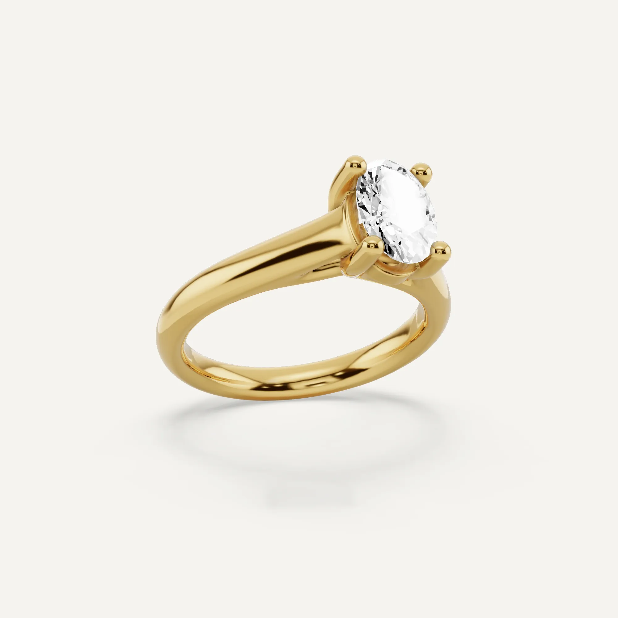1 ctw Oval Diamond Wide Shank Trellis Solitaire Engagement Ring