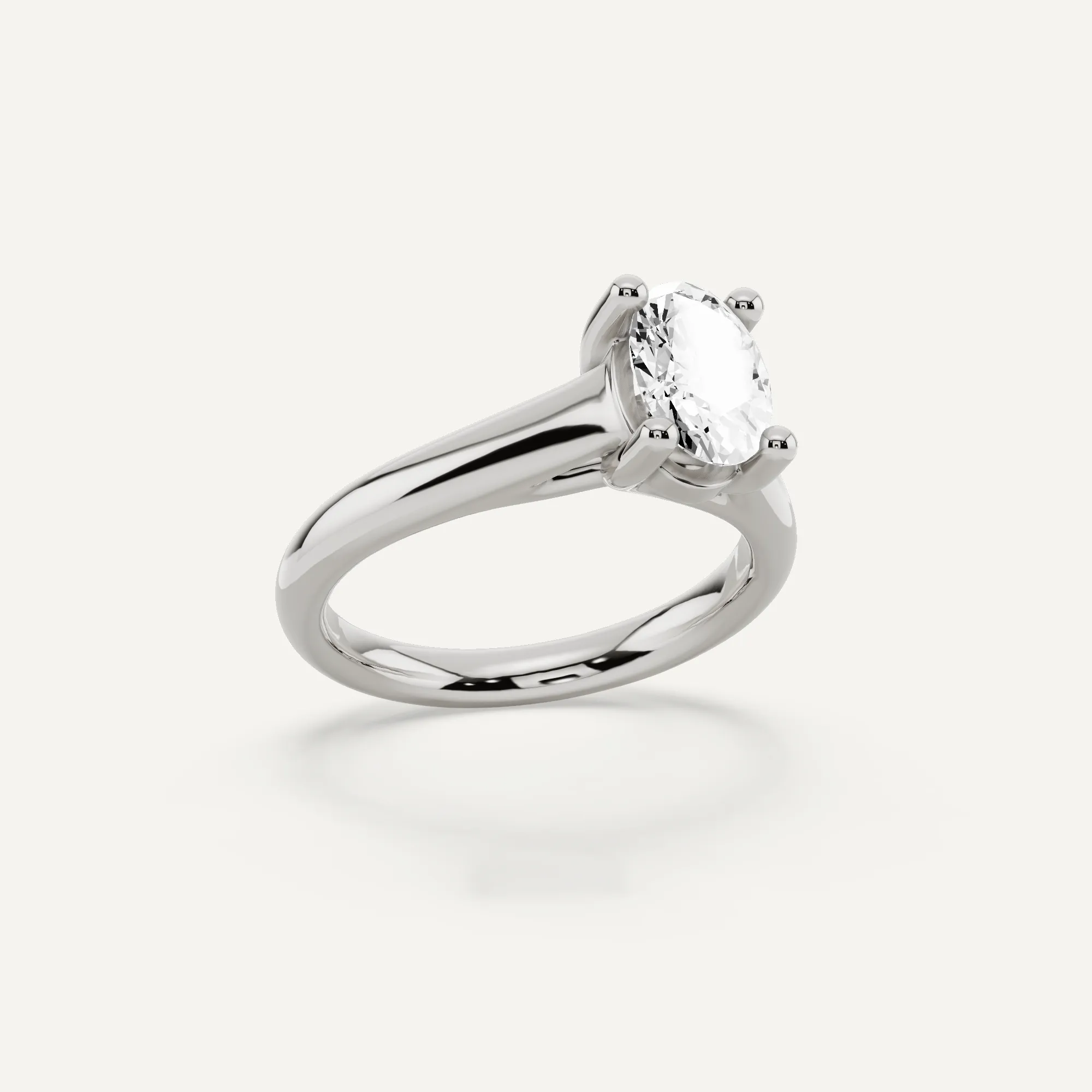 1 ctw Oval Diamond Wide Shank Trellis Solitaire Engagement Ring