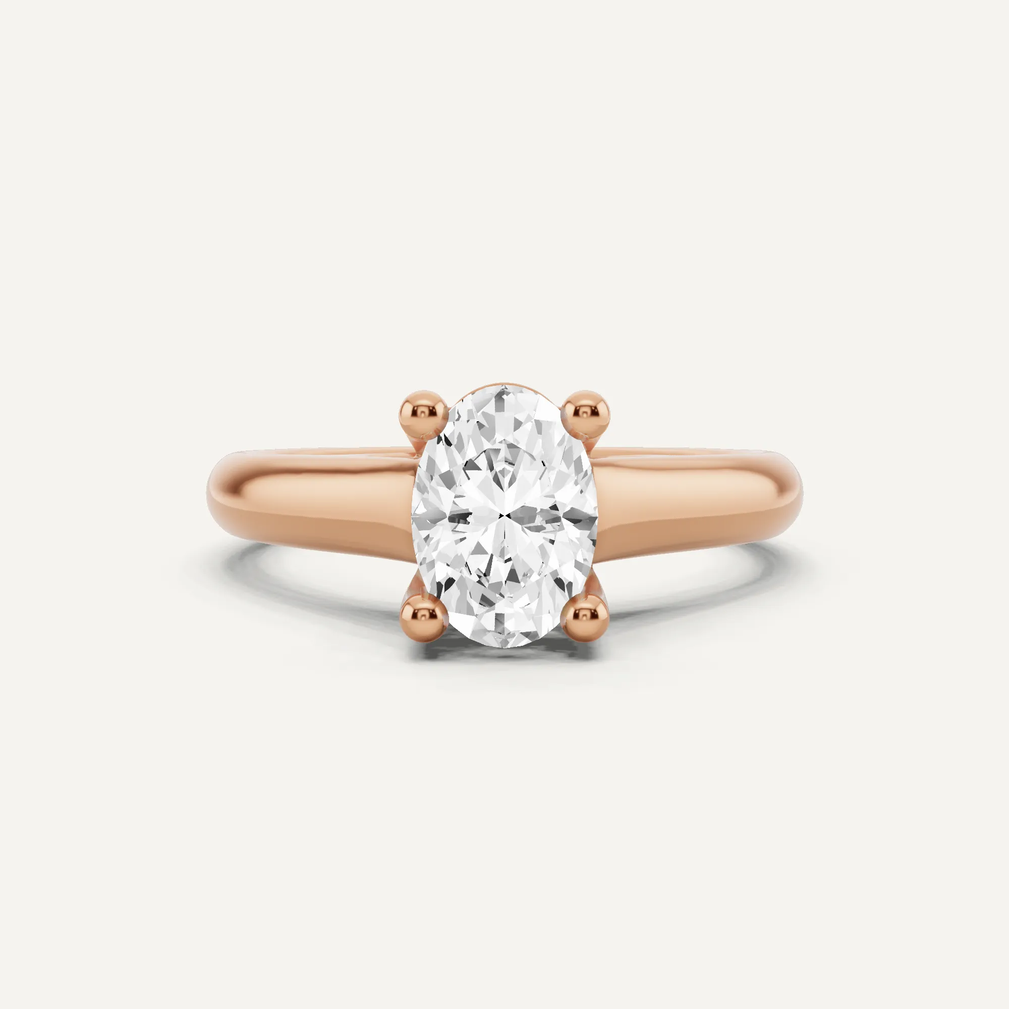 1 ctw Oval Diamond Wide Shank Trellis Solitaire Engagement Ring