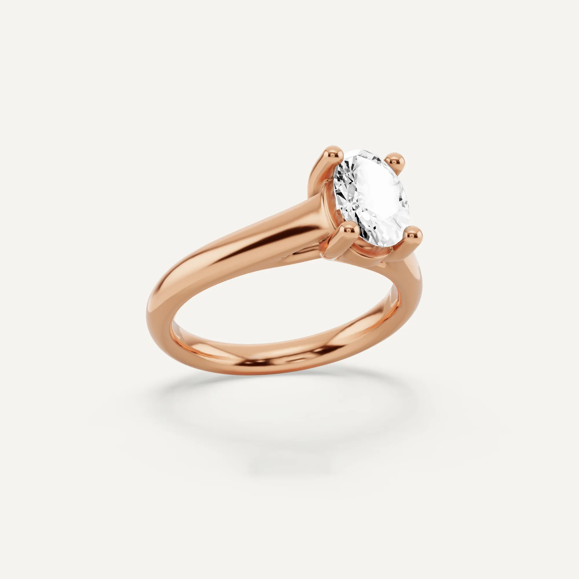 1 ctw Oval Diamond Wide Shank Trellis Solitaire Engagement Ring