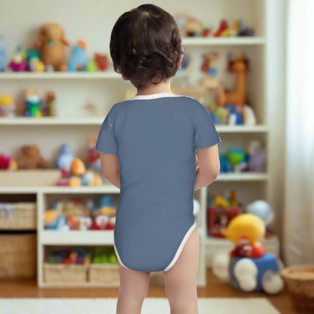 Baby Bear Onesie® Cotton Short Sleeve Pooh Newborn To 2T, Blue Jean