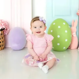 Bunny Bow Sequin Easter Short Sleeve Tutu Bodysuit - Baby