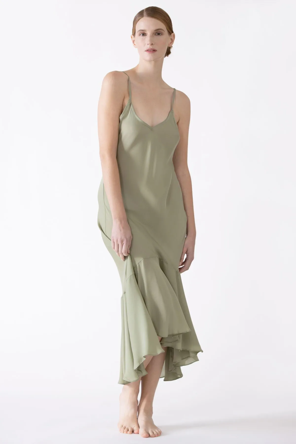 Dahlia Flutter Silk Midi Dress