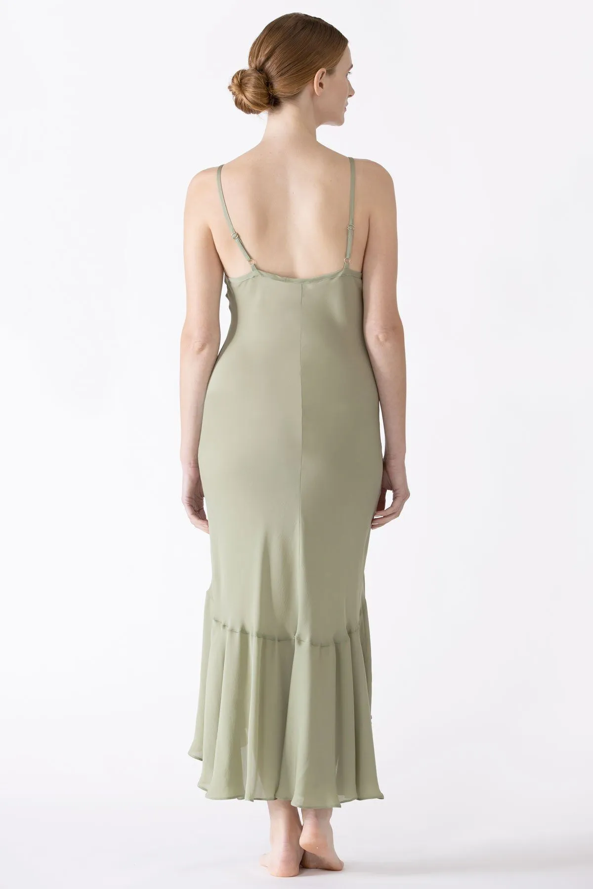 Dahlia Flutter Silk Midi Dress
