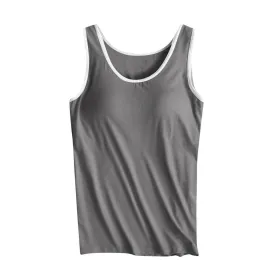 Deals of the Day Clearance Prime Sale, Bra Tank Tops For Women With Support, Womens Tank Tops with Built in Bras Soft Sleeveless Tank Tops Solid Scoop Neck Shirts Basic Workout Top Undershirt Tee