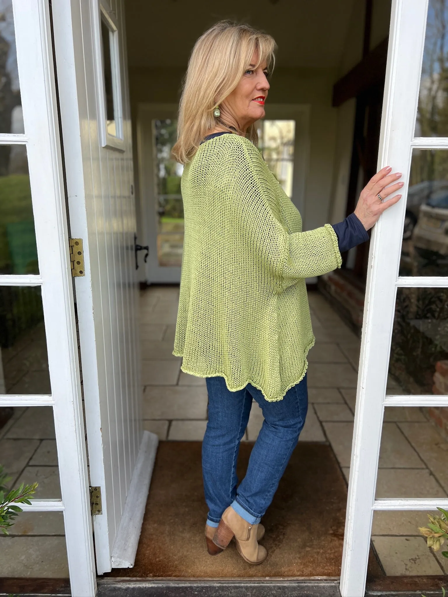 Double Pocket Knit Top | Green
