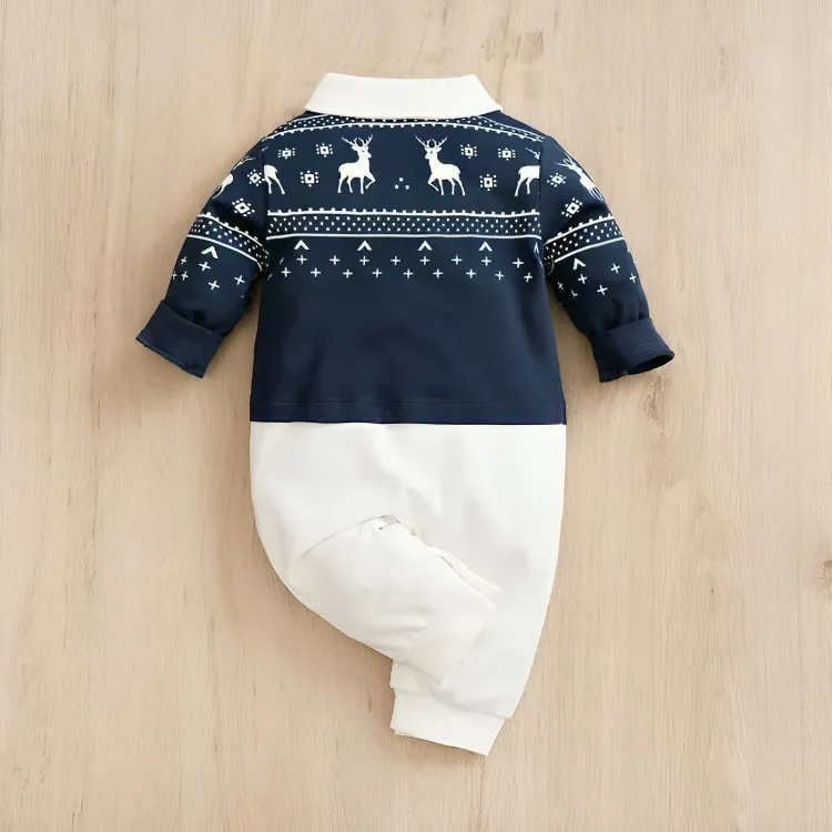 Elk Sweater Printed Winter Romper Bodysuit