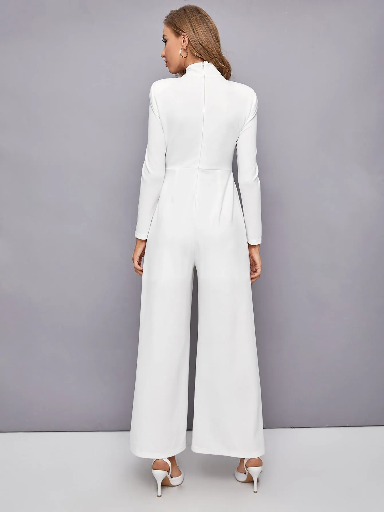 Keyhole Neck Wide Leg Jumpsuit