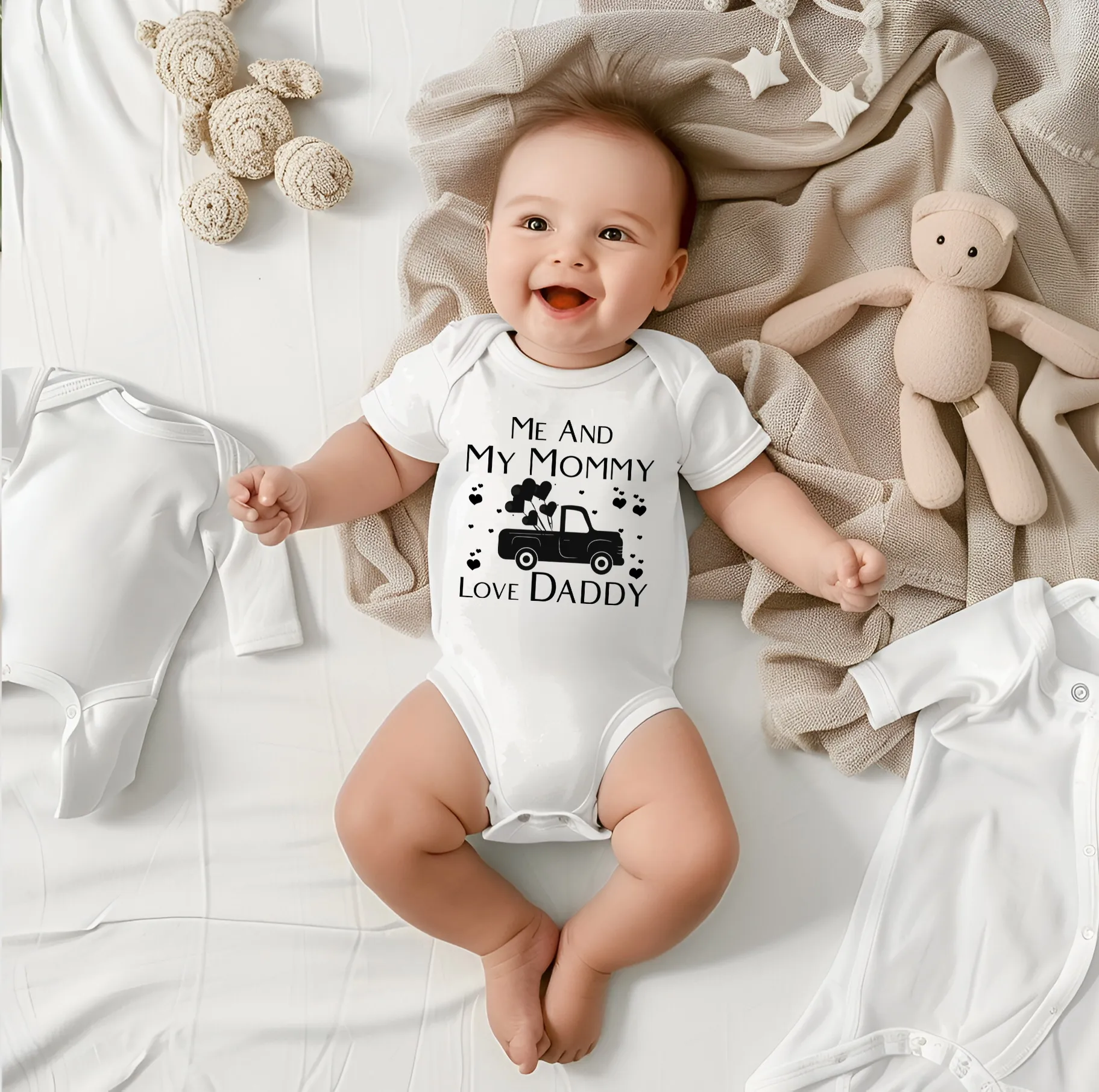 Me & Mommy Love Daddy| Infant Fine Jersey Bodysuit