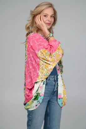 Multicolored Mixed Patterned Kimono