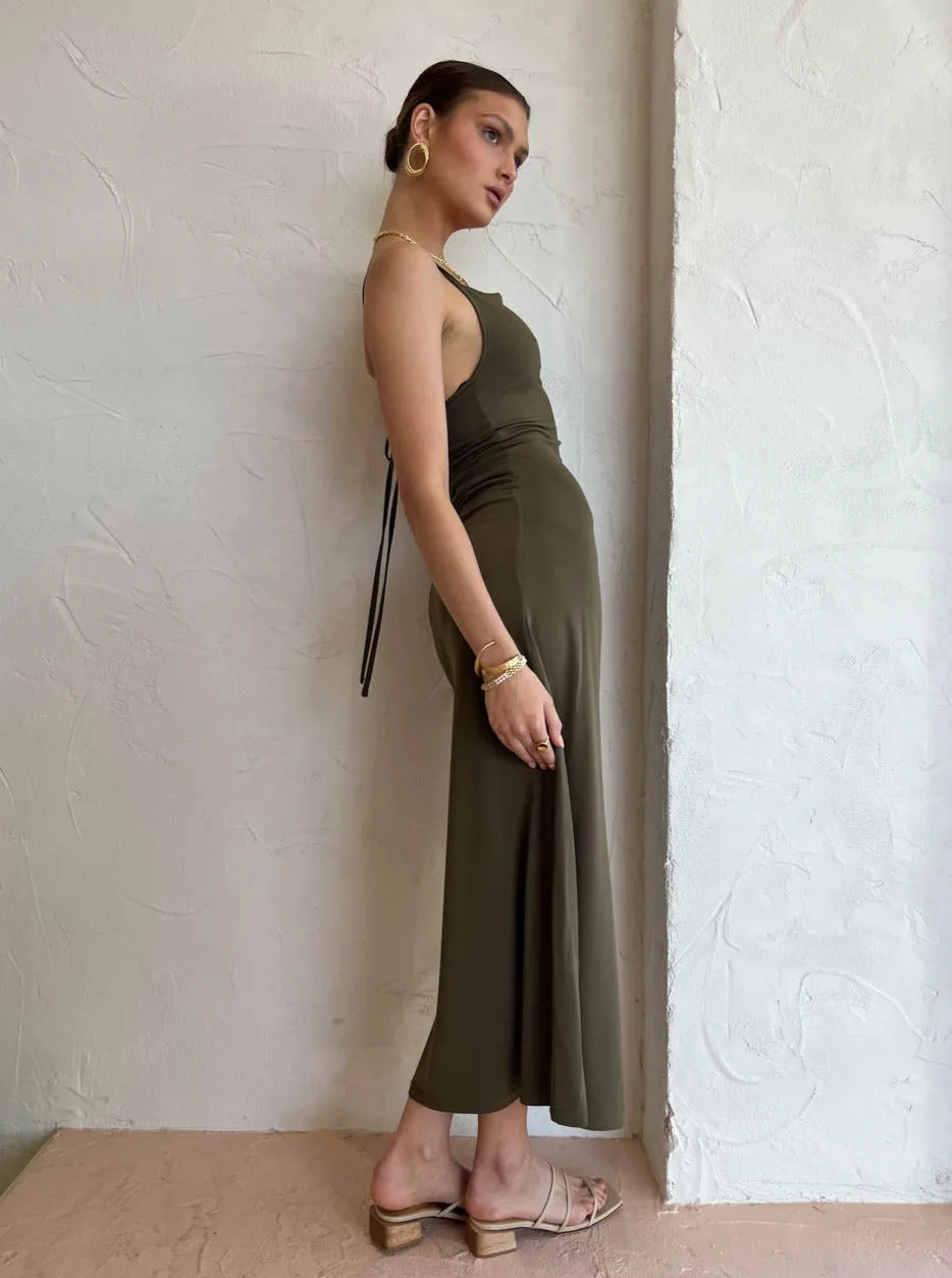 Ownley Lydia Dress in Khaki