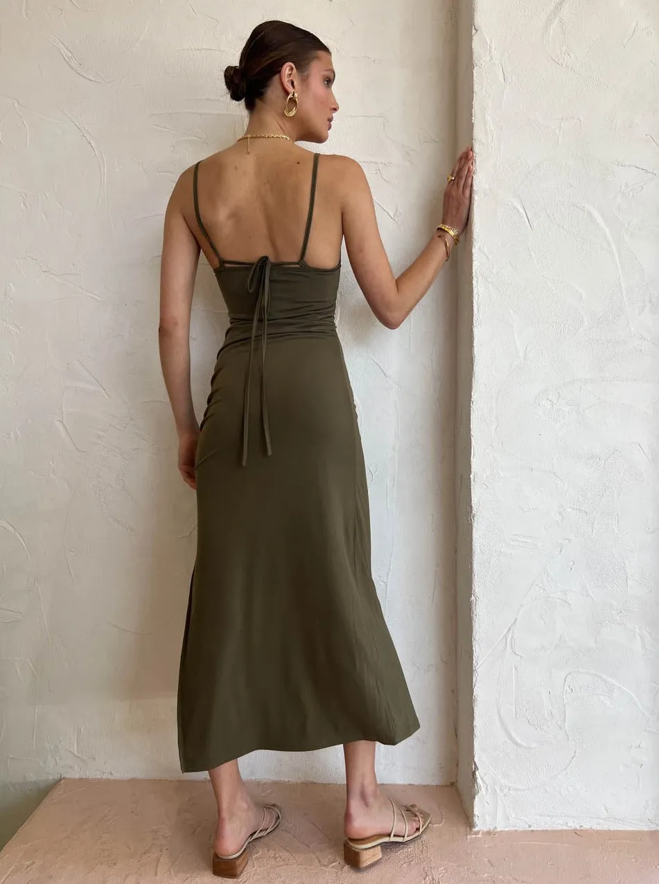 Ownley Lydia Dress in Khaki