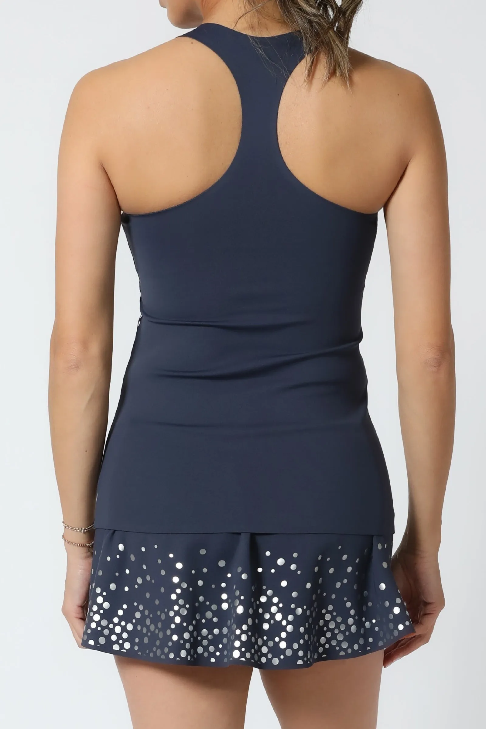 PARTY GLITZ GAME TENNIS TANK SILK BONDED