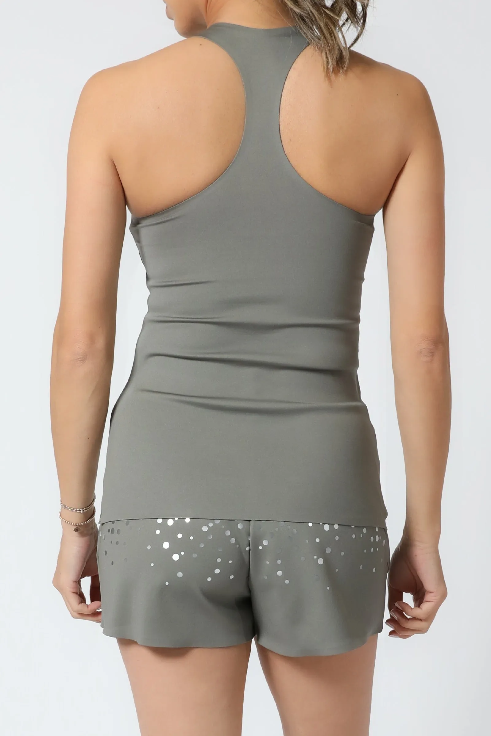 PARTY GLITZ GAME TENNIS TANK SILK BONDED