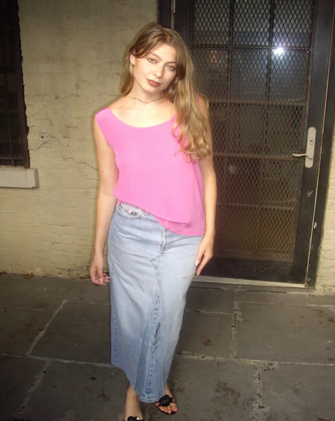 Pink Silk Tank