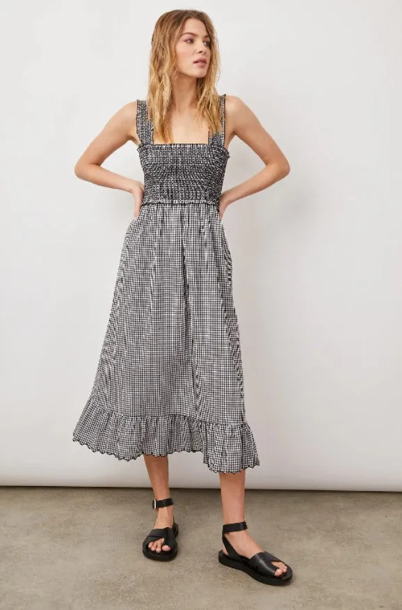 RUMI DRESS - BLACK MINI GINGHAM