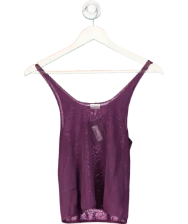 Saint Laurent Purple Sheer Tank Top UK XS/S