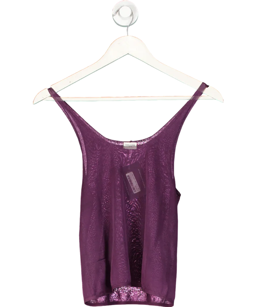 Saint Laurent Purple Sheer Tank Top UK XS/S