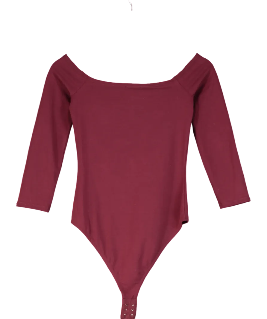 Sezane Red Bella Bodysuit  Burgundy UK S