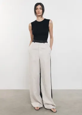 Silk Knit Sleeveless Crew in Black
