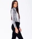 Snake Print High Neck Bodysuit