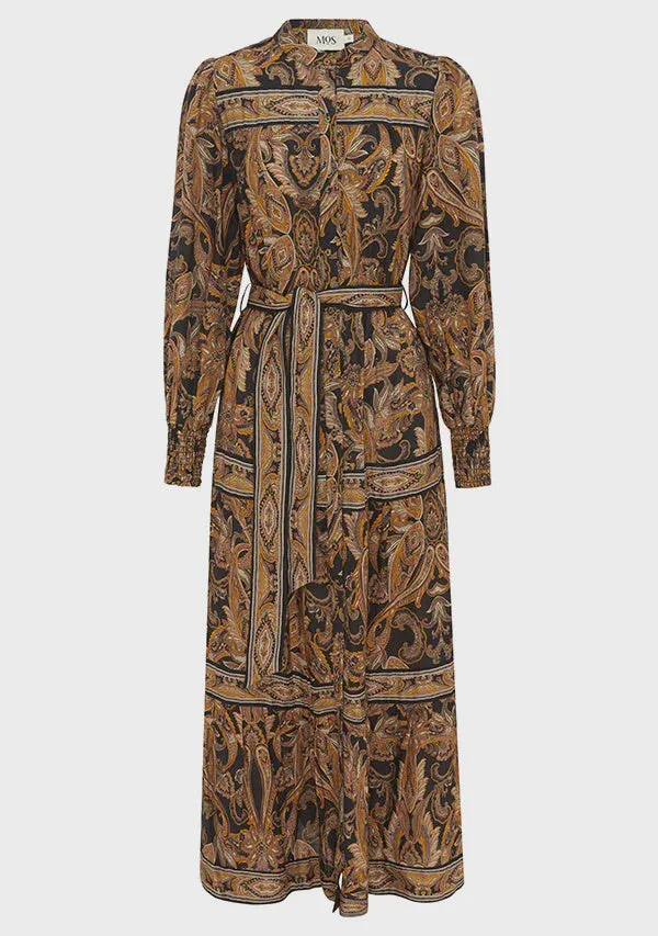 Sophie Midi Dress - Print Black