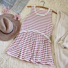 Sweet Stripe Layering Tank in Rose