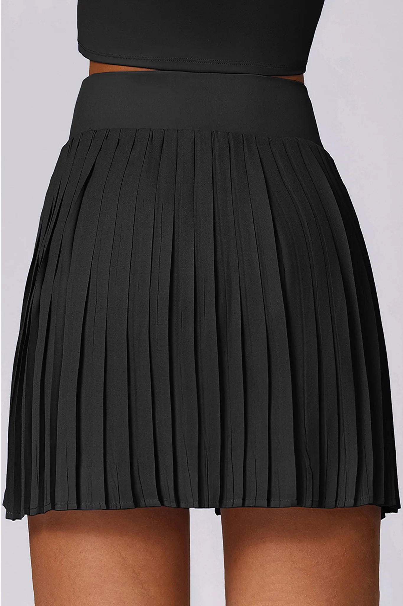 Swift Move Pleated Training Skirt with Pocket Shorts - Black