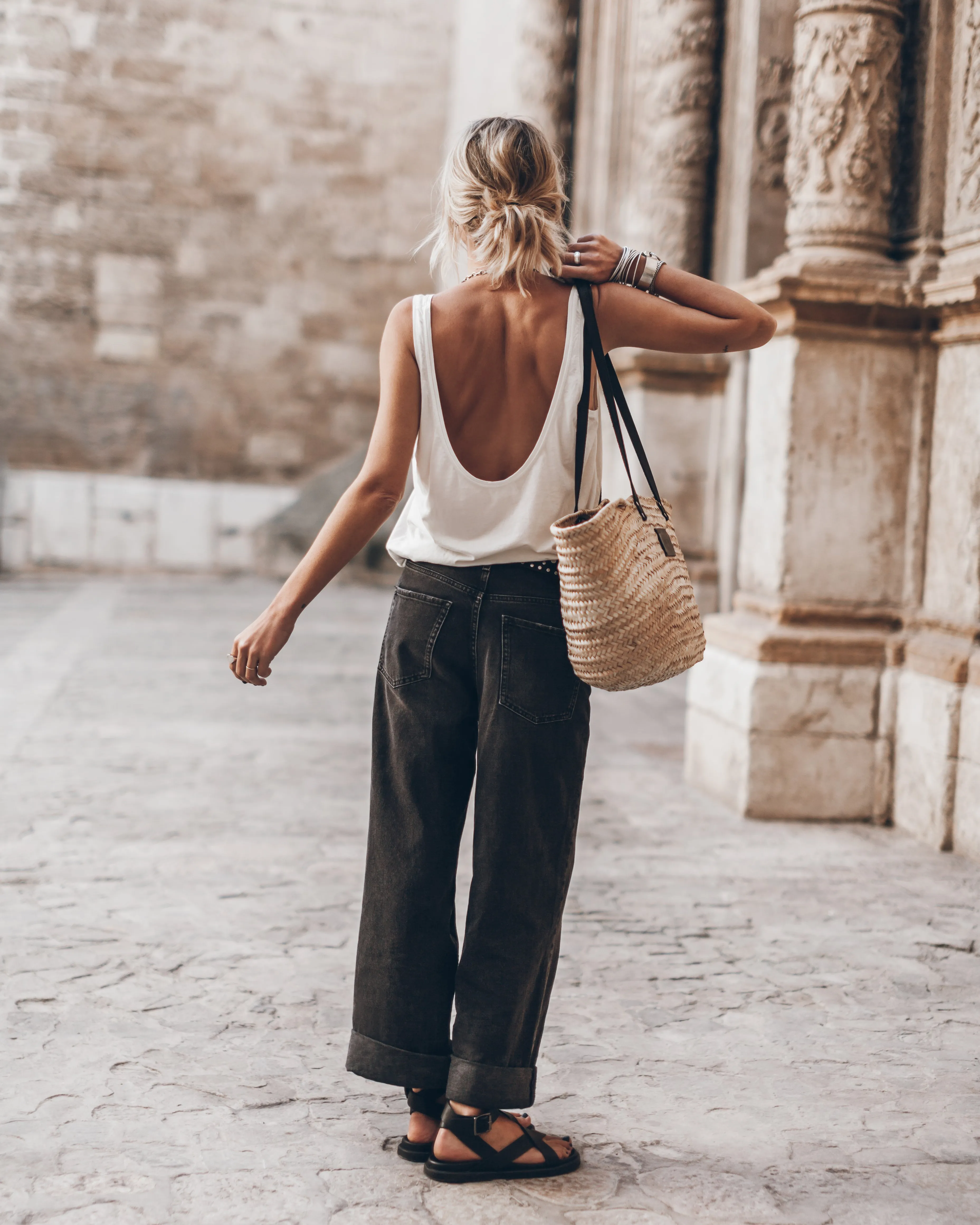 The White Low Back Tank Top