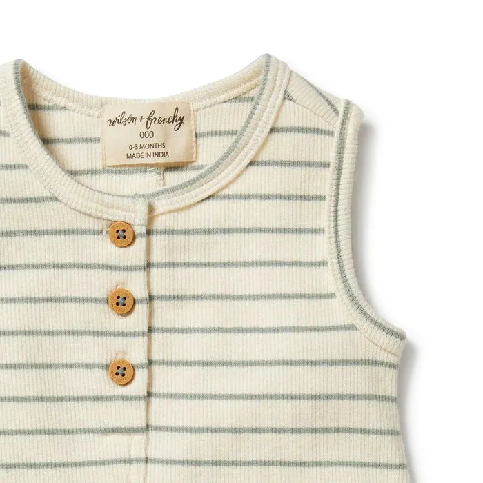 Wilson & Frenchy Petit Sage Organic Henley Growsuit