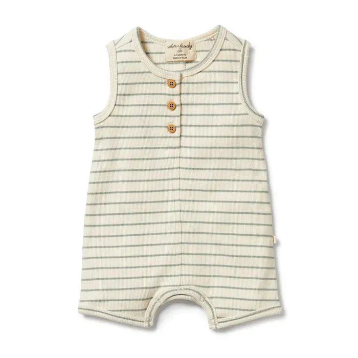Wilson & Frenchy Petit Sage Organic Henley Growsuit